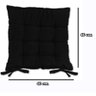 Kit 02 Almofadas Assento Futon Flat para Cadeira 40x40 Preto - 3