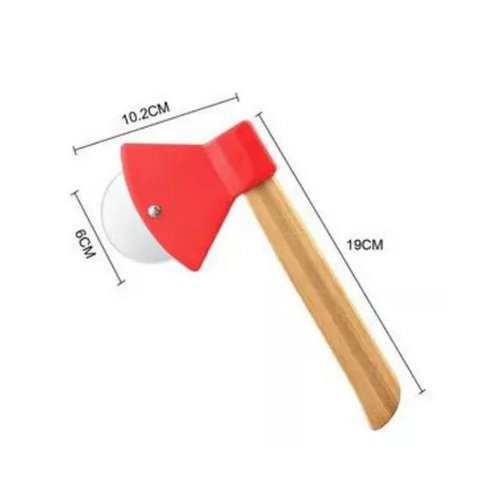 Cortador Pizza Machadinha Vermelho Fatiador Aço Inox Cabo