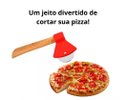 Ver imagem 4 de Cortador Pizza Machadinha Vermelho Fatiador Aço Inox Cabo