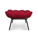 Ver mais imagens de Kit Poltrona e Puff Costela Veludo Vermelho Base Metálica - Pallazio