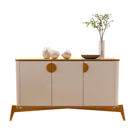Buffet Aparador Buriti Off White com Nature - Moveis Jb