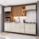 Ver imagem 1 de Armário de Cozinha Modulada Completa Fidelitá Berlim 5 Peças 270cm 11 Portas 2 Gavetas sem Tampo