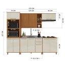 Ver imagem 4 de Armário de Cozinha Modulada Completa Fidelitá Berlim 5 Peças 270cm 11 Portas 2 Gavetas sem Tampo