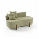 Ver imagem 2 de Sofá Orgânico 2 Lugares c/2 Almofadas Curvo Sala Recepção Boucle Verde Oliva - Montanaris Decor