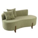 Ver imagem 2 de Sofá Orgânico 2 Lugares c/2 Almofadas Curvo Sala Recepção Boucle Verde Oliva - Montanaris Decor