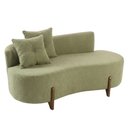 Ver imagem 2 de Sofá Orgânico 2 Lugares c/2 Almofadas Curvo Sala Recepção Boucle Verde Oliva - Montanaris Decor