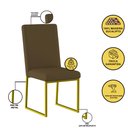 Ver imagem 3 de Kit 8 Cadeiras para Mesa de Jantar Base Industrial Dourado Balaqui Cor:marrom