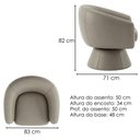 Ver imagem 3 de Poltrona Decorativa Cave Base Giratoria Courino Tcs 726 Moll