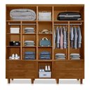 Ver imagem 2 de Guarda Roupa Casal Chicago 11 Portas 4 Gavetas C-espelho - Rustico -castanho -chicago Embuia