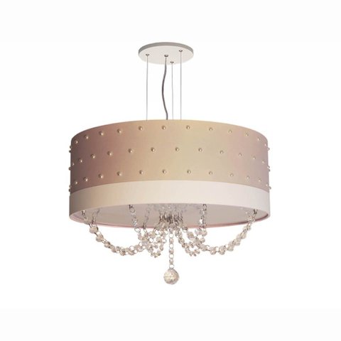 Lustre Infantil Pendente Pérolas 50x15 Cáqui