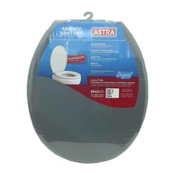 Assento Sanitário Almofadado Astra Convencional Oval Universal Cinza Escuro - 1