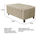 Ver imagem 4 de Calçadeira Baú Solteiro Everest P02 90cm para Cama Box Corano - Doce Sonho Móveis Bege