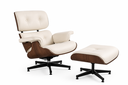 Ver imagem 2 de Poltrona Charles Eames com Puff - Couro Branco - Imbuia