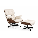 Ver imagem 2 de Poltrona Charles Eames com Puff - Couro Branco - Imbuia
