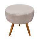 Ver imagem 4 de Kit 2 Poltronas E Puff Redonda Bege e Castanho