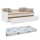 Ver imagem 1 de Bicama Babá Ariel Branco Acetinado com 2 Colchões Ortobom – Carolina