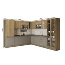 Ver imagem 2 de Armário de Cozinha Modulada Completa de Canto 16 Peças 2,89x3,38m Botanic Kappesberg