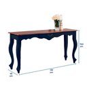 Ver imagem 5 de Aparador de Sala 136cm com Pés Luis XV e 1 Gaveta 70811 Linz Móveis - Azul Petróleo/Imbuia