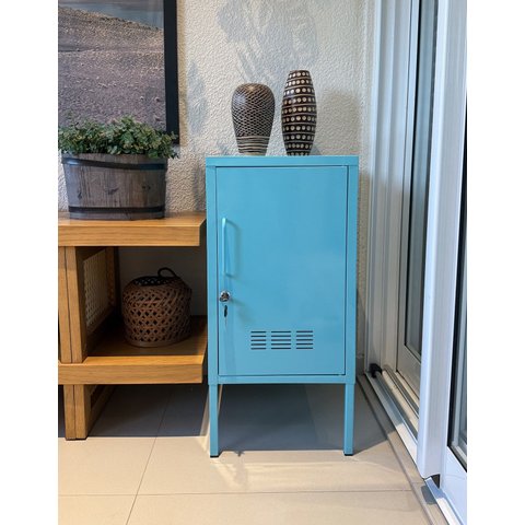 Armário de Aço Decorativo Multiuso C/chave Azul Claro