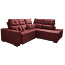 Ver mais imagens de Sofá de Canto 2.60x2.36m Retrátil e Reclinável com Molas Cama inBox Platinum Direito Suede Vinho