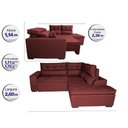 Ver imagem 2 de Sofá de Canto 2.60x2.36m Retrátil e Reclinável com Molas Cama inBox Platinum Direito Suede Vinho