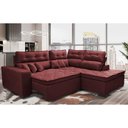 Ver imagem 1 de Sofá de Canto 2.60x2.36m Retrátil e Reclinável com Molas Cama inBox Platinum Direito Suede Vinho