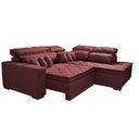 Ver imagem 7 de Sofá de Canto 2.60x2.36m Retrátil e Reclinável com Molas Cama inBox Platinum Direito Suede Vinho