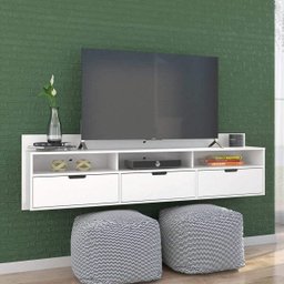 Rack Suspenso para TV até 48 Polegadas 3 Gavetas Pensil Olivar - 1