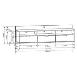 Rack Suspenso para TV até 48 Polegadas 3 Gavetas Pensil Olivar - 3