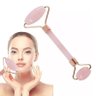 Rolo Massageador Facial Pedra Quartzo Rosa Anti Rugas Jade - 3