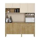 Ver imagem 1 de Armário de Cozinha Compacta 8 Portas e 1 Gaveta 182cm Seul Freijó-vanilla - Pallazio