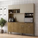 Ver imagem 3 de Armário de Cozinha Compacta 8 Portas e 1 Gaveta 182cm Seul Freijó-vanilla - Pallazio