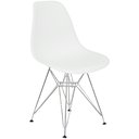 Ver imagem 2 de Kit 3 Cadeiras Charles Eames Eiffel Base Metal Cromado Branca