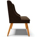 Ver imagem 6 de Poltrona Decorativa Pés Palito de Madeira Firenze Suede Marrom/Natural - Gran Belo