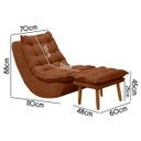 Ver imagem 6 de Kit Poltrona Decorativa Melissa com Balanço Gangorra Estofada e Puff em Bouclê:bouclê Terracota