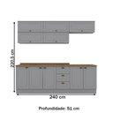 Ver imagem 4 de Cozinha Completa Americana 10 Portas 3 Gavetas 100% Mdf Cinza - Henn