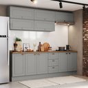 Ver imagem 1 de Cozinha Completa Americana 10 Portas 3 Gavetas 100% Mdf Cinza - Henn