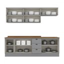 Ver imagem 3 de Cozinha Completa Americana 10 Portas 3 Gavetas 100% Mdf Cinza - Henn