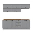 Ver imagem 2 de Cozinha Completa Americana 10 Portas 3 Gavetas 100% Mdf Cinza - Henn