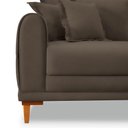 Ver imagem 6 de Sofá Living 2 Lugares 1,60m Livia Veludo Pés de Madeira - Pallazio Cor Marrom