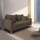 Ver imagem 2 de Sofá Living 2 Lugares 1,60m Livia Veludo Pés de Madeira - Pallazio Cor Marrom