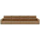 Ver imagem 7 de Sofá Retrátil 6 Lugares 364cm 4 Módulos Nero com USB Couro Caramelo G52 - Gran Belo