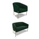 Ver imagem 1 de Sofá Namoradeira e Poltrona Pé Ferro Dourado Stella Bouclê D03 - D'Rossi