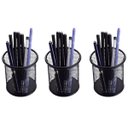 Ver imagem 1 de Porta Lapis Organizador Aramado Kit 3 Unidades Caneta Lapis Tesoura Escritorio Mesa de Trabalho Escr