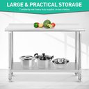 Ver mais imagens de Takywep Mesa de Trabalho Inox 152x61x89cm Prateleira Ajustável