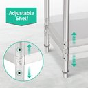 Ver imagem 6 de Takywep Mesa de Trabalho Inox 152x61x89cm Prateleira Ajustável