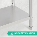 Ver imagem 3 de Takywep Mesa de Trabalho Inox 152x61x89cm Prateleira Ajustável