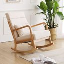 Ver imagem 2 de Cadeira Balanço Poltrona Madeira com Apoio de Pés Pernas Luxo Moderna Donna