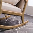 Ver imagem 4 de Cadeira Balanço Poltrona Madeira com Apoio de Pés Pernas Luxo Moderna Donna