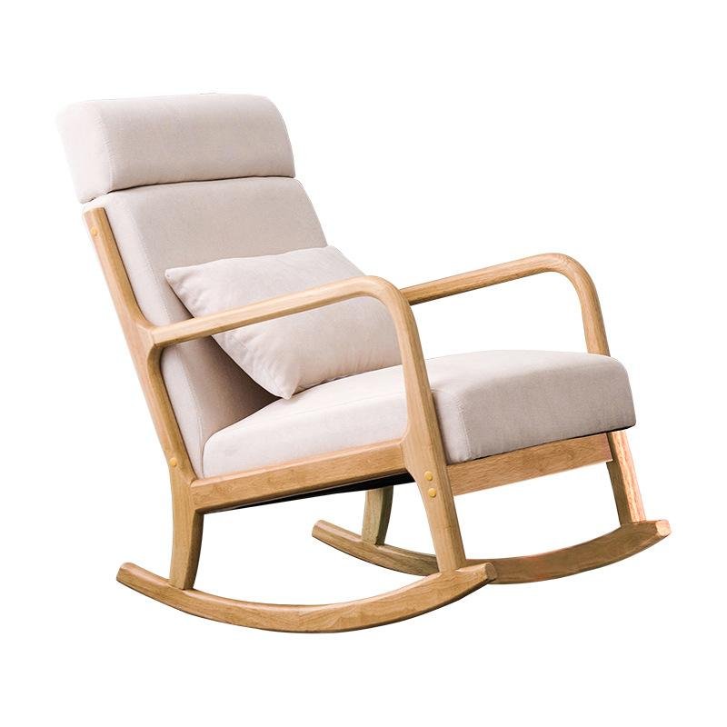 Cadeira Balanço Poltrona Madeira Com Apoio de Pés Pernas Luxo Moderna Donna - 9